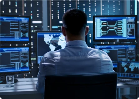 man with monitors image